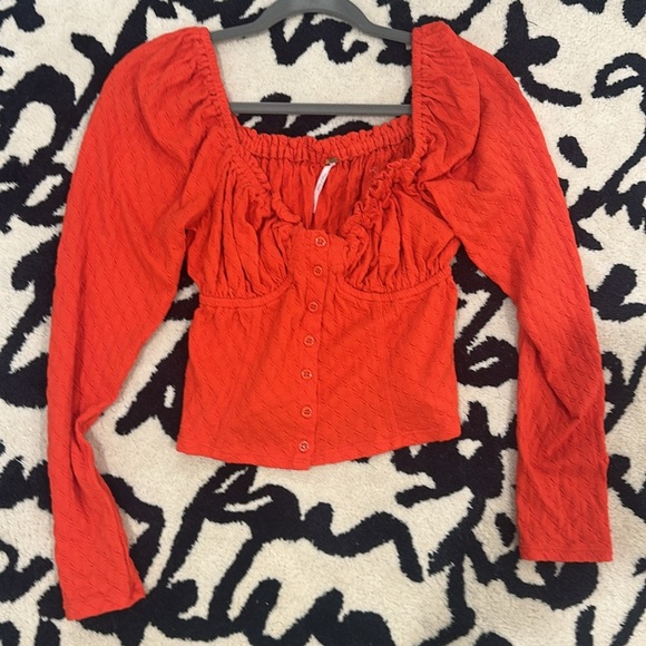 Free People Ladybug Long-Sleeve Top - Flambé, Size L, Trendy & Unique! - Picture 2 of 10